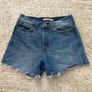 Levi's wedgie straight high-waisted denim shorts
